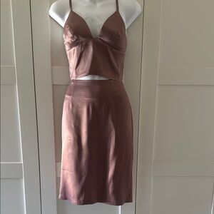 Sleek Mauve Two-Piece Dress